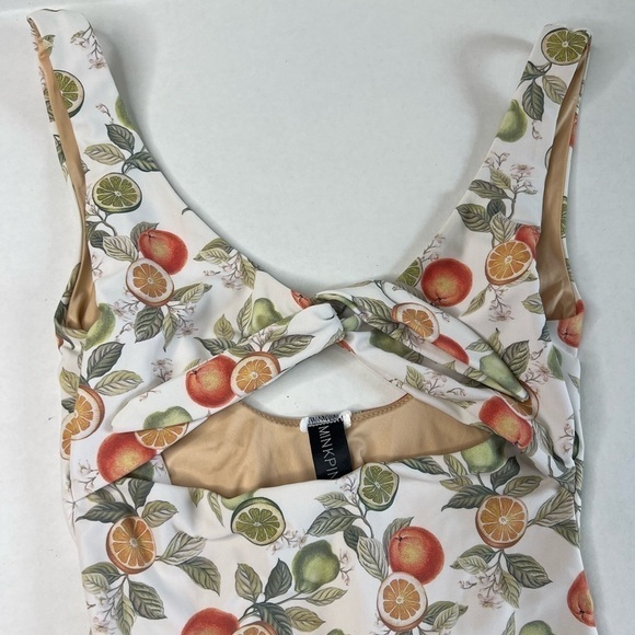 Mink Pink Valencia Cutout One Piece Swimsuit Citrus Design - Picture 3 of 7